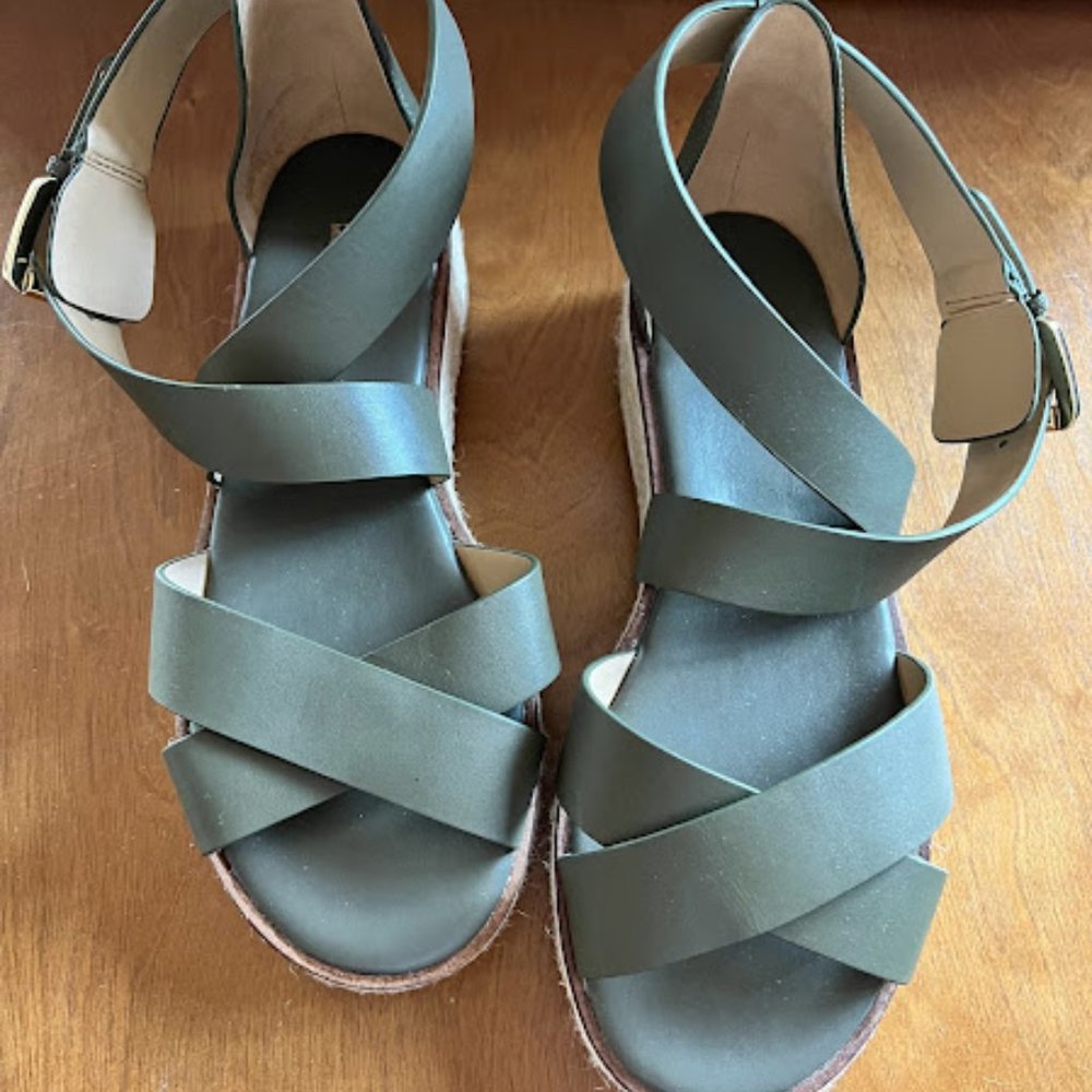 Michael Kors Darby leather upper espadrille sandals